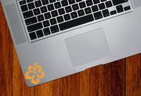 Hibiscus Flower - Design 1 - Trackpad/Keyboard - Vinyl Decal (2" w x 2" h) (Color Variations Available) (Orange)