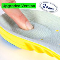 Professional Sports Insoles (2 Pairs) Relieve Plantar Fasciitis Heel Spurs & Foot Pain Shock Absorption Breathable Shoe Inserts Memory Foam Insoles for Men & Women (L: Men's 8.5-11.5 / Women's 9-12)