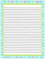 Kid's Camp Snowflake Lined Stationery Paper 26 Sheets