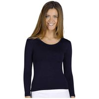Aniywn Women's Basic Solid Long Sleeve Crew Neck Fitted Winter Warm Top Shirt Underwear Tops Dark Blue