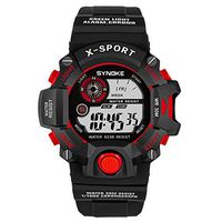 Fxbar,Brand Men's Multi Function Military Sports Watch Cool Design LED Digital Dual Movement Watch (B)