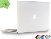 UESWILL Smooth Matte Hard Shell Case Cover for MacBook Pro 13 inch with CD-ROM (Non-Retina) (Model A1278) + Microfibre Cleaning Cloth, Clear