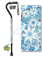 Aluminum Adjustable Walking Cane with Gel Grip Handle Snowflake Design