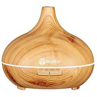 Breathe Essential Oil Diffuser | 550ml Diffusers for Essential Oils with Cleaning Kit & Measuring Cup | 16 LED Color Light Options, 4 Timer Settings, 2 Mist Outputs, Auto Power Off