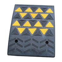 KoTag Durable 19cm High Step Pad Slope Pad Road Car Uphill Climbing Triangle Door Ramp Ramp Slope Rubber Road Along The Slope Scooter Threshold Steps Ramp (Color : Black, Size : 50x40x19cm)