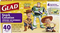 Glad Food Storage Bags, Snack Size Zipper Bags, Toy Story, 40 Count