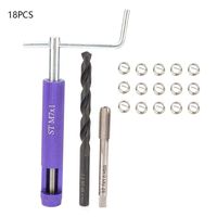 18pcs Stainless Steel Wire Screw Sleeve Thread Repair Insert Kit Tool Internal Thread Fastener Set(M7×1.0)