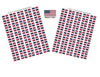 Made in USA! 100 Country Flag 1.5" x 1" Self Adhesive World Flag Stickers, Two Sheets of 50, 100 Sticker Flags Total (Dominican Republic)