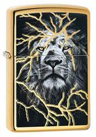 Zippo Lightening Lion Design Pocket Lighter