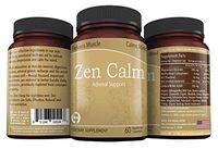 Zen Calm | Adrenal Support for Adults, Anxiety Supplement That Relieves Tension & Increases Focus w/B-Vitamins & Organic Herbs - Ashwagandha, Rhodiola Rosea, Holy Basil, Wild Oats (30 Veggie Pills)