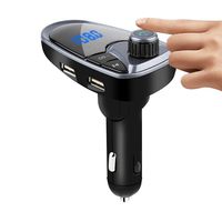 Dacawin-Auto parts Car Bluetooth Receiver - Bluetooth Transmitter for Car - Car Kit -FM MP3 Players Modulator Audio Adapter Receiver Wireless Handsfree Dual USB Charger A27 (Purple, Popular)