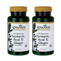 Swanson Full Spectrum Turmeric Acai & Ginger 60 Capsules (2 Pack)