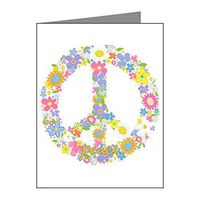 Note Cards (10 Pack) Floral Peace Symbol Sign