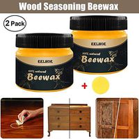 Beeswax Furniture Polish,2 Pack Wood Seasoning Beewax Natural Beeswax Polish for Wood Furniture Metal Leather Care Home Cleaning with Cleaning Sponge (2pack)
