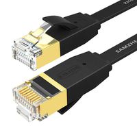 SAMZHE Ethernet Cable, 65ft Flat Internet Network Cable CAT6 RJ45 UTP LAN Cable High Speed Gigabit Network Patch Cord Gold Plated (Black)