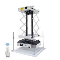 CGOLDENWALL 70CM Electric projector Lift Scissors Ceiling Mount Projector Hanger Projector Mount Remote Control For Cinema Church Hall School Double motors Max load 20kg