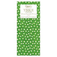 Caspari Small Dots Tissue Paper in Green, 8 Sheets Included