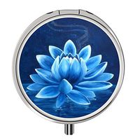 Pill Box Round,Compact 3 Compartment Medicine Case, Stainless Steel Pill Case for Pocket or Purse