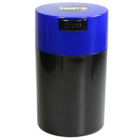 Tightvac - 1 oz to 6 ounce Airtight Multi-Use Vacuum Seal Portable Storage Container for Dry Goods, Food, and Herbs - Dark Blue Cap & Black body