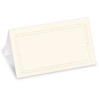 PaperDirect 38lb Cream Cover Stock Folded Place Cards with Cream Foil Border, Micro-Perforated, 2" x 3 1/2", 400/pack, Laser and Inkjet Compatible