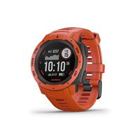 Garmin Instinct, Outdoor Watch with GPS, Includes Heart Rate Monitoring and 3-axis Compass, Flame Red + 1 Year Extended Warranty