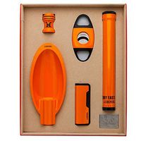 LUBINSKI Cigar Gift Set Cigar Cutter and Cigar Jar Tube and Ashtray and Cigar Bracket (5pcs/Set),Packed with Nice Gift Box