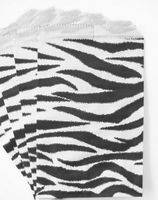 100 Zebra Print Paper Bags 4x6 Inches Flat Merchandise Bags