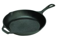 Lodge 10 Inch Cast Iron Chef Skillet. Pre-Seasoned Cast Iron Pan with Sloped Edges for Sautes and Stir Fry.