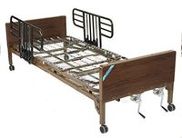 Drive Medical Manual Hospital Bed, Brown, Half Rails and No Mattress, 36 Inch