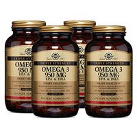 Solgar Triple Strength Omega-3 950 mg, 100 Softgels - 4 Pack - Supports Cardiovascular, Joint, Skin & Heart Health - Essential Fatty Acids - Non GMO, Gluten Free, Dairy Free - 100 Servings per Pack
