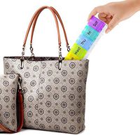 Dora Bridal Weekly Pill Case,BPA Free Travel 7 Day Pill Box Organizer with Unique Spring Assisted Open Design and Large Compartments to Hold Vitamins Cod Liver Oil Supplements and Medication