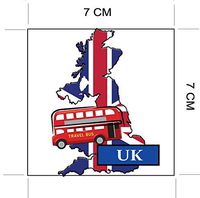 UK London England National Flag and Map Sticker for customization of favorite items such as suitcases