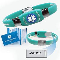"Asthma" Elite Medical Alert ID Bracelet for Men and Women