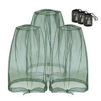 Mosquito Head Nets Gnat Repellant Head Netting for No See Ums Insects Bugs Gnats Biting Midges from Any Outdoor Activities, Works Over Most Hats Comes with Free Stock Pouches (3pcs, Navy Green)