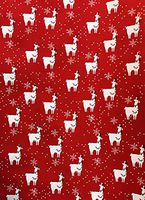 Whimsical Winter Llamas Red Christmas Holiday Gifting Gift Present Wrapping Paper 2.5' x 12'