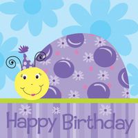 Little Lady Bug Happy Birthday Paper Lunch Napkins (18 Pack)