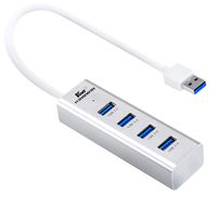 Kingwin USB Hub 4 Port USB 3.0 Data Hub Aluminum for Mobile SSD, MacBook, Mac Pro/Mini, iMac, Chromebook, Surface Pro, USB Flash Drives, Notebook PC, XPS, and More