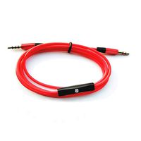 Replacement Audio Cable Cord Wire with in line Microphone and Control for Beats by Dr Dre Headphones Solo Studio Pro Detox Wireless Mixr Executive Pill（Red）
