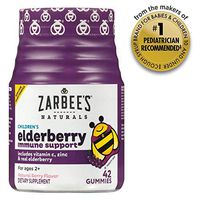 Zarbee's Naturals Children's Elderberry Immune Support* with Vitamin C & Zinc, Natural Berry Flavor, 42 Gummies