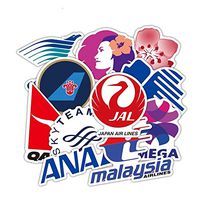 52Pcs Airline Logo Stickers Aviation Travel Trip for Suitcase Laptop Luggage Car Moto PVC Waterproof Sticker