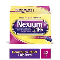 Nexium 24HR (42 Count, Tablets) All-Day, All-Night Protection from Frequent Heartburn Medicine with Esomeprazole Magnesium 20mg Acid Reducer