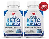 Pure Keto Trim 800 Advanced BHB Ketogenic Supplement Exogenous Ketones Ketosis for Men Women 60 Capsules 2 Bottles
