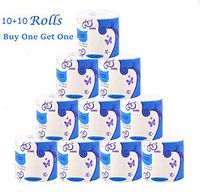 Silky & Smooth Soft 3-Ply Toilet Paper, Home Kitchen Toilet Tissue, Strong and Highly Absorbent Hand Towels Roll Paper for Daily Use (10 Rolls)