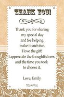 30 Personalized Thank You Cards Rustic Country Style Brown Burlap Vintage Design Birthday Party Baby Shower Bridal Event Photo Paper