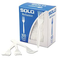 SOLO RSWFX Boxed Reliance Mediumweight Cutlery, Fork, White, 1000/Carton