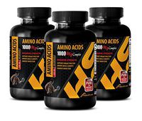 Bodybuilding Testosterone Booster for Men - Amino ACIDS 1000MG Complex - Energy and Muscle Mass Strength Boost - Amino acids - 3 Bottles (300 Capsules)