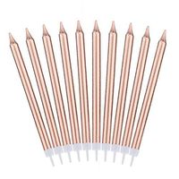 10PCS Birthday Metallic Candles Number in Holder Cake Decor for Party