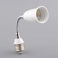 Gladle E27 to E27 Light Lamp Bulb Flexible Extension Adaptor Converter (White,20cm)