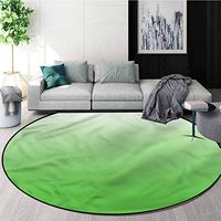 RUGSMAT Ombre Machine Washable Round Bath Mat,Vivid Grass Design Non-Slip Fabric Round Rugs for Bedroom Round-59
