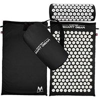Yoga Lotus Spike Acupressure Mat Pillow Set Back Body Massager Acupuncture Cushion Mat Relieve Stress Tension Pain W/Carry Bag,Black